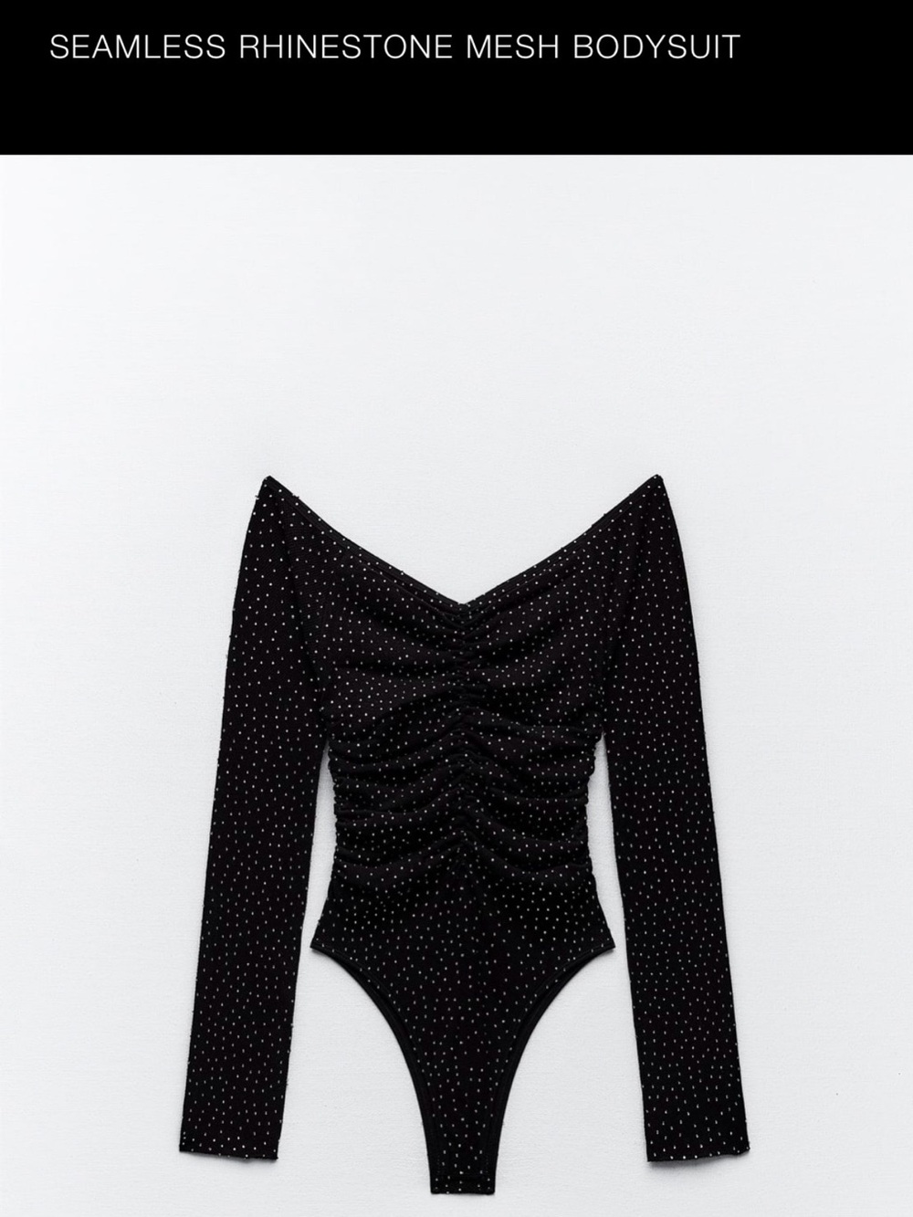 Zara seamless shimmery rhinestones mesh bodysuit - Picture 11 of 11